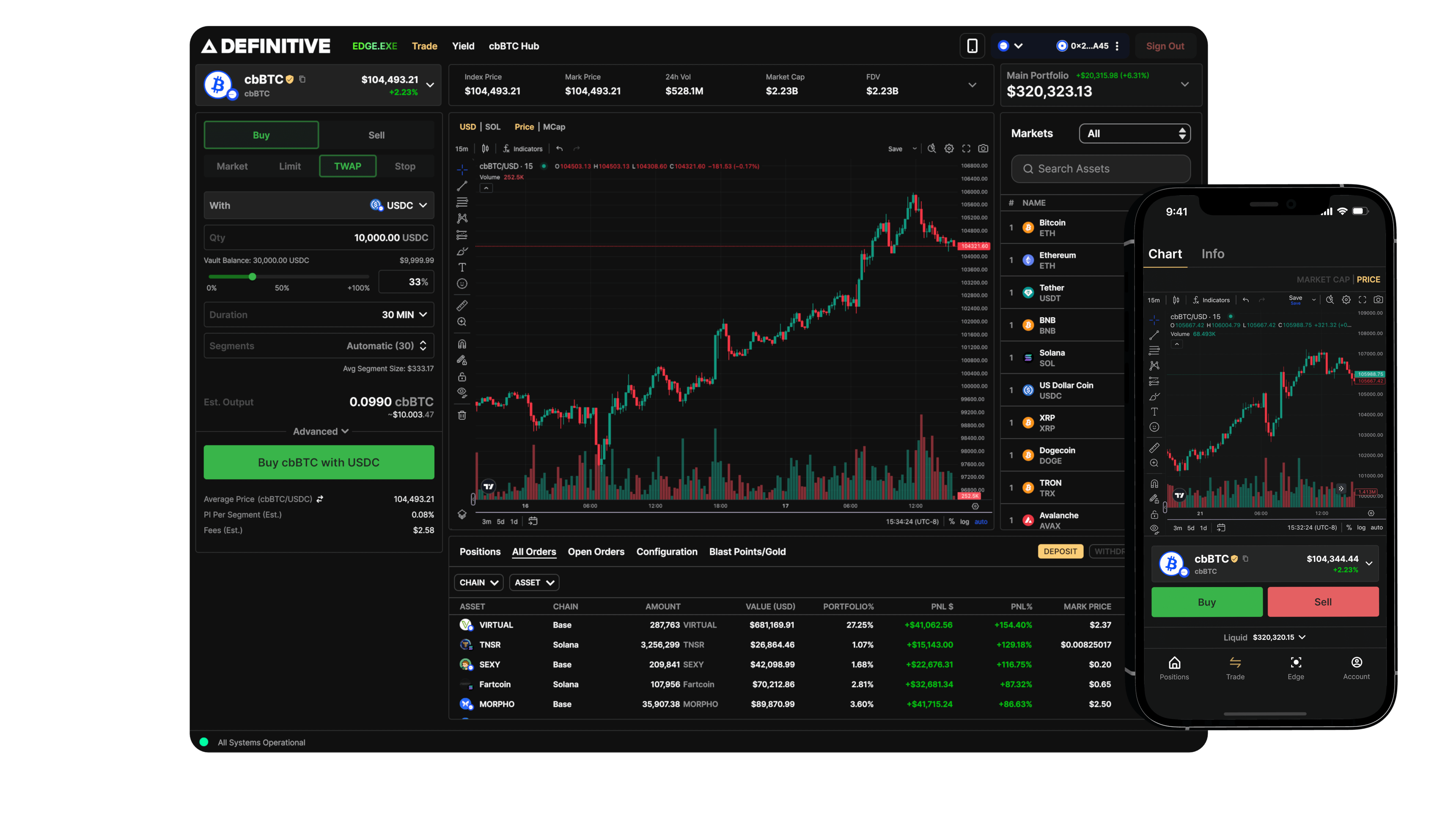 Platform preview showing trading interface